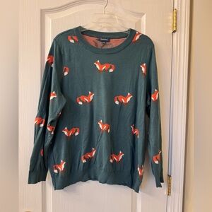 ModCloth Fox Print Sweater – Size 1X